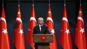 Presiden Turki, Recep Tayyip Erdogan, mengatakan bahwa pemerintahannya berencana mengubah nama resmi negaranya dari Turki menjadi Turkiye. (AFP/Adem Altan)