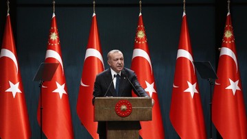 Presiden Turki, Recep Tayyip Erdogan, mengatakan bahwa pemerintahannya berencana mengubah nama resmi negaranya dari Turki menjadi Turkiye. (AFP/Adem Altan)