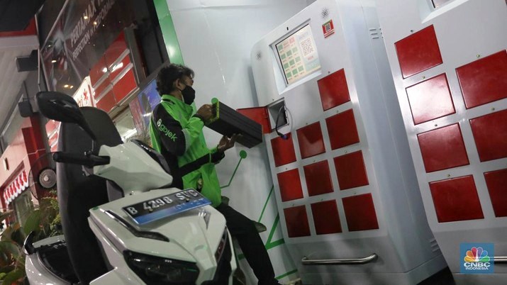 Uji coba ekosistem kendaraan listrik. (Foto:CNBC Indonesia)