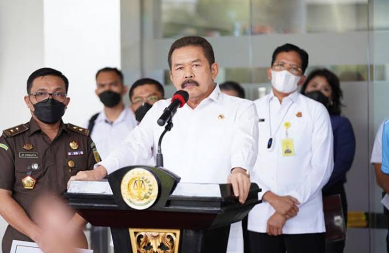 Jaksa Agung Burhanuddin dalam konferensi pers.