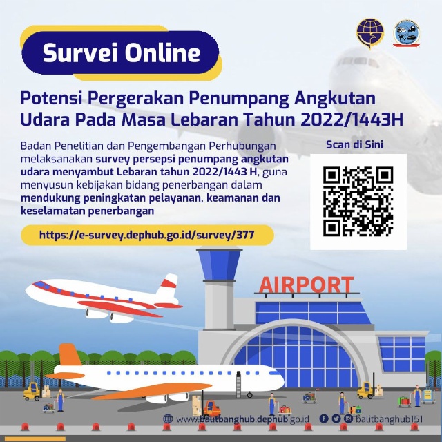 Survey online penerbangan oleh Balitbanghub