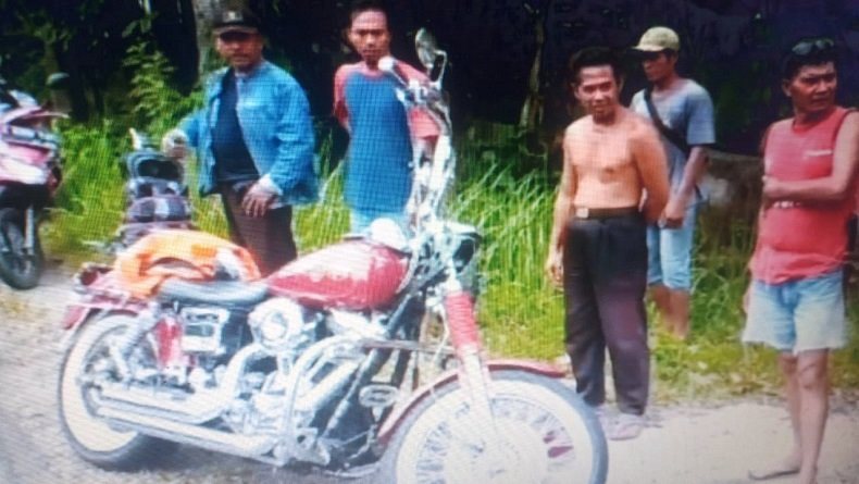 Satu dari dua moge yang menabrak anak kembar di Pangandaran hingga tewas nopol D 1993 NA  diduga menggunakan plat nomor palsu. (Foto: iNews) 