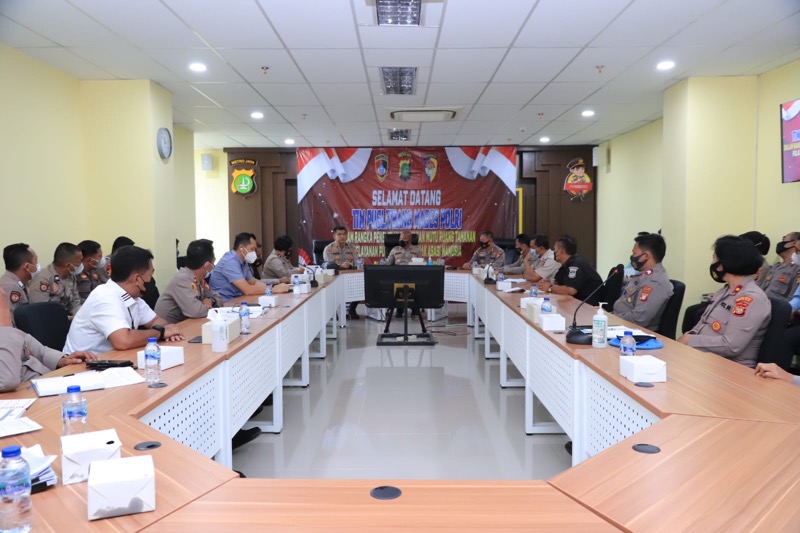 Tim Pusat Penelitian dan Pengembangan (Puslitbang) Mabes Polri melaksanakan kunjungan kerja Polres Metro Bekasi Kota, Rabu(23/3/2022). Foto: istimewa.