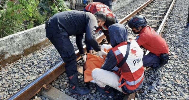 Ilustrasi korban tewas tertabrak kereta api. (Foto:Ist.)