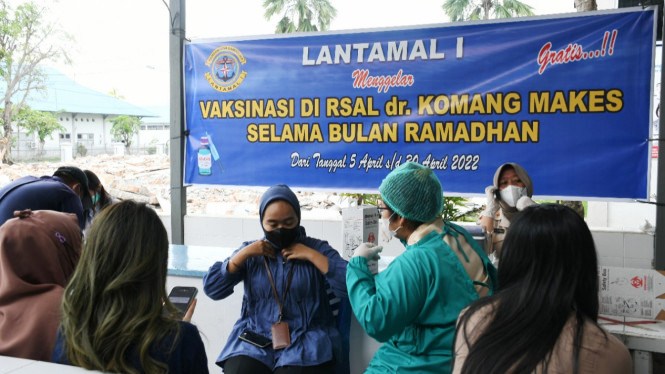Lantamal I  terus mendukung program pemerintah menuntaskan Covid-19 dengan memanfaatkan momentum bulan Ramadhan 1443 Hijriah. (Foto:Dok.tvonenews.com)