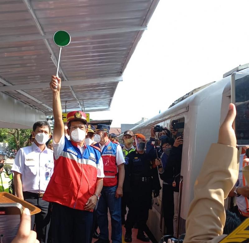 Dirjen Perkeretaapian Zulfikri saat resmikan lintas Bogor-Sukabumi