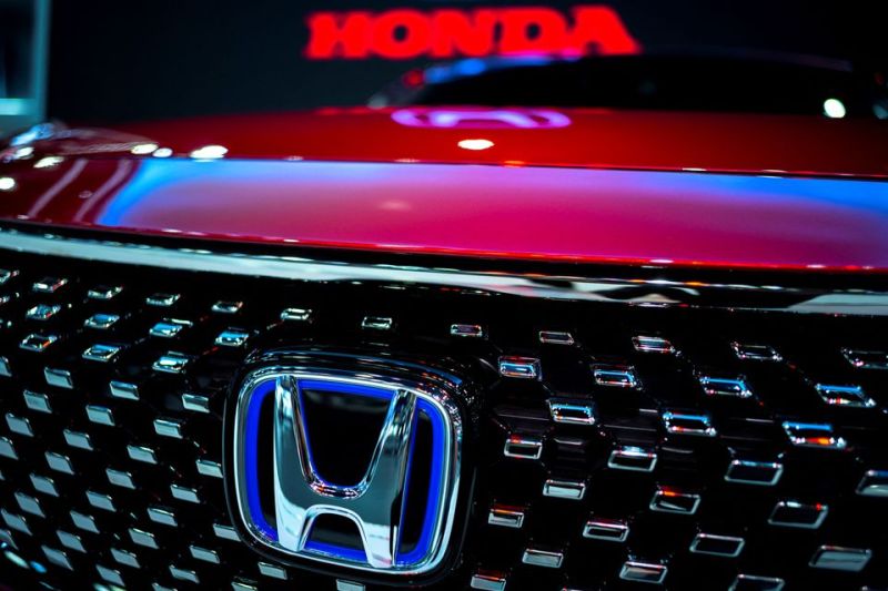 Logo Honda Motor ditampilkan di Bangkok International Motor Show ke-43, di Bangkok, Thailand, 22 Maret 2022. (Foto:ANTARA) 
