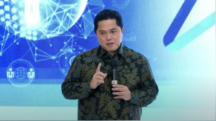 Menteri BUMN Erick Thohir pada acara Launching Rekrutmen Bersama BUMN 2022.