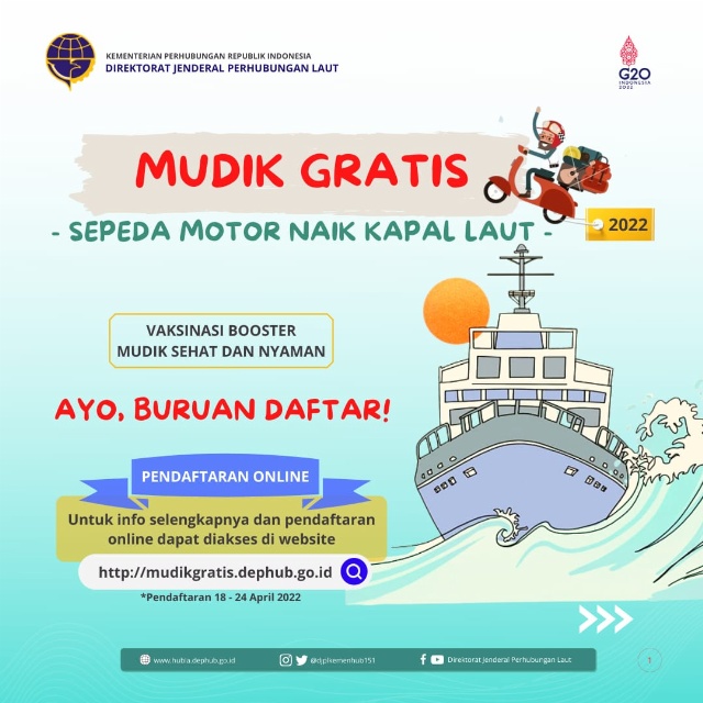 Mudik gratis dengan.kapal laut