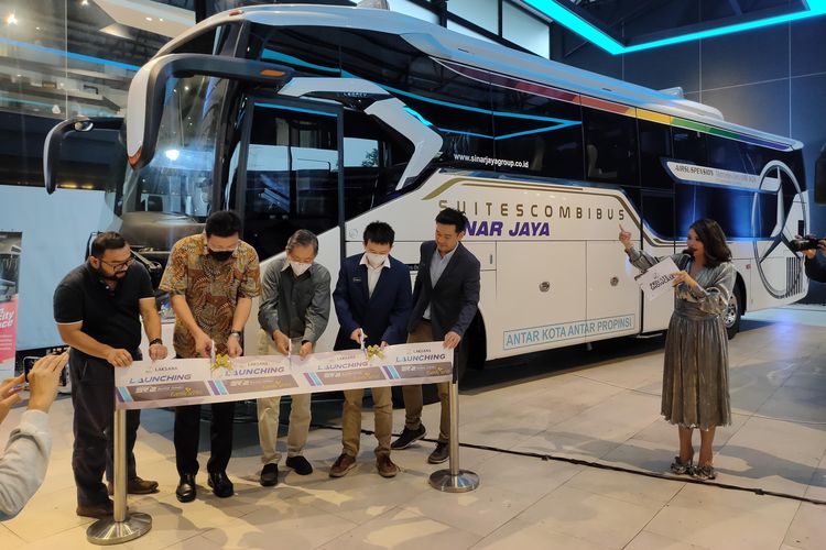 Peluncuran bus Legacy SR2 Suites Combi Family Series.(Foto:KOMPAS.com) 