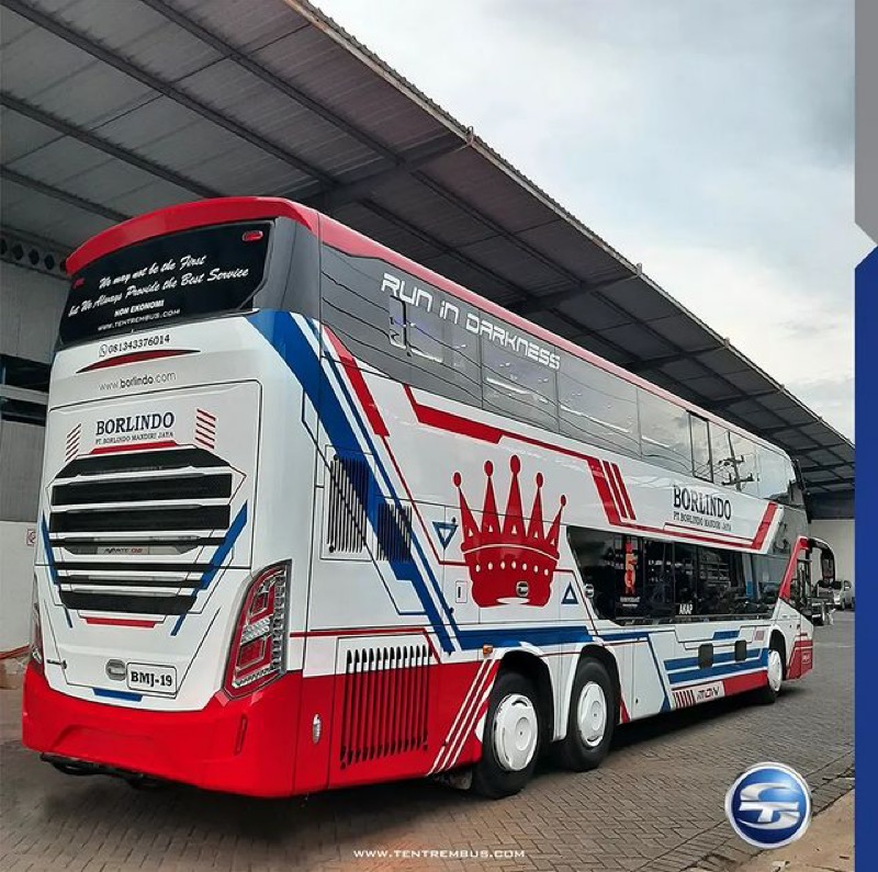 Bus double decker Borlindo terbaru. Foto: instagram @tentrembusoffifcial.