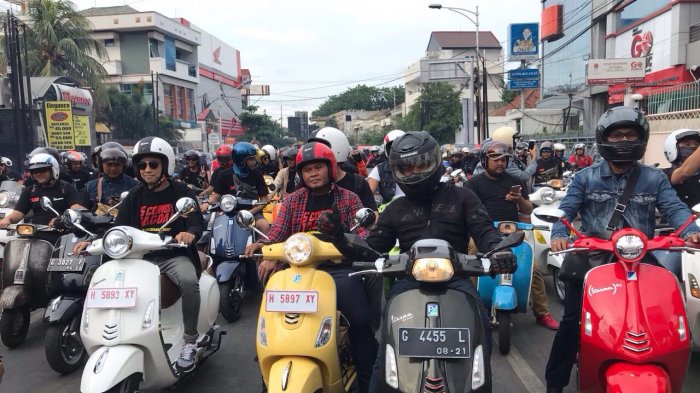 Ilustrasi para pecinta Vespa di Indonesia. (Foto:Ist.)  