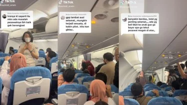 Tangkap layar, cuplikan video viral penumpang pesawat kesal delay 3 jam