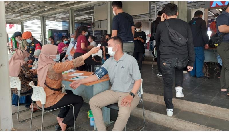 Area vaksinasi di Stasiun Manggarai.(Foto/dok.KAI Commiter)
