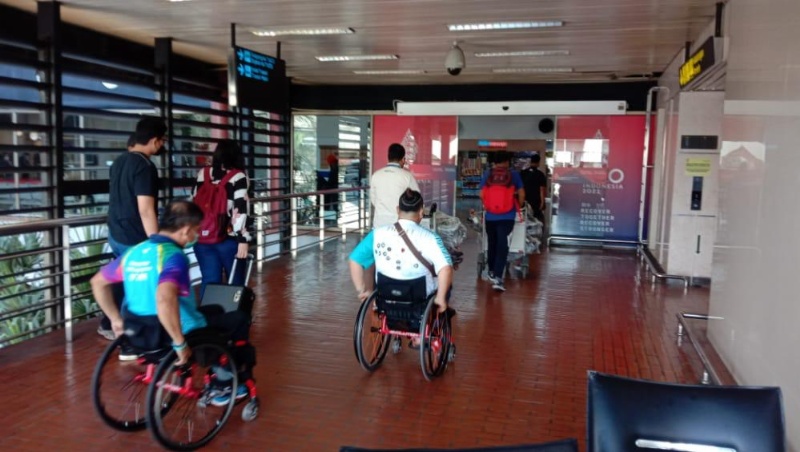 Atlet para Games di Bandara Soetta