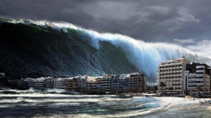 Gelombang tsunami 10 meter.