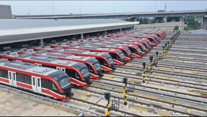 Depo LRT Jabodebek di Bekasi Timur.(Foto/dok.KAI)