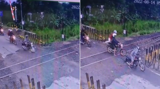 Pengendara motor alami hal tak terduga. (Instagram/netizeniseng)