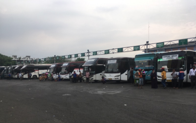 Teminal Bekasi tampak lesu penumpang berpergian, Jumat (26/8/2022) sore. Foto: BeritaTrans.com.