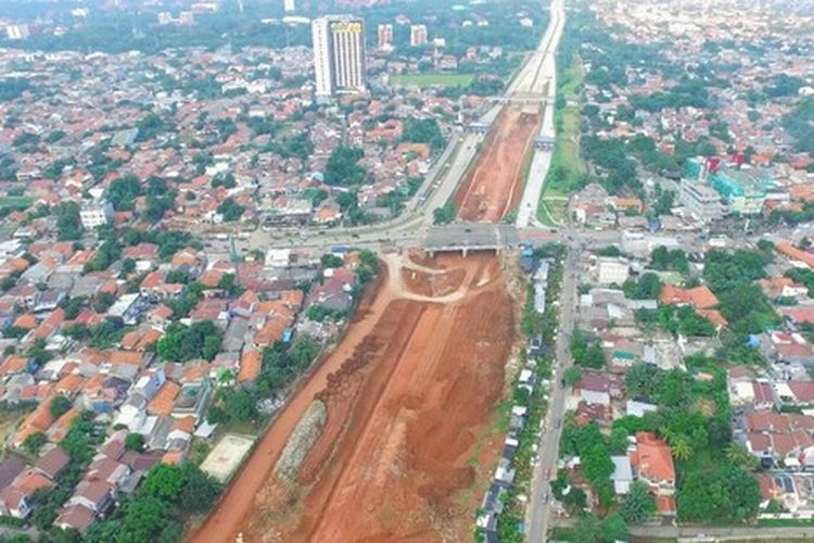 Progres pembangunan Jalan Tol Cijago Seksi 3 Limo-Kukusan(Dok. BPJT Kementerian PUPR)