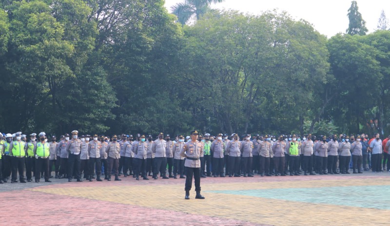 Polres Metro Bekasi Kota kembali melaksanakan pengamanan aksi unjuk rasa terkait penolakan Kenaikan BBM yang akan dilakukan oleh Aliansi Serikat Buruh Kota dan Kabupaten Bekasi berencana akan melaksanakan aksi unjuk rasa di Kota Bekasi. Foto: istimewa.