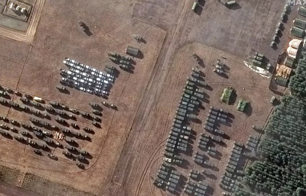 Gambar situasi perang Rusia Ukraina yang diambil oleh satelit Maxar Technologies. Foto: Maxar Technologies 