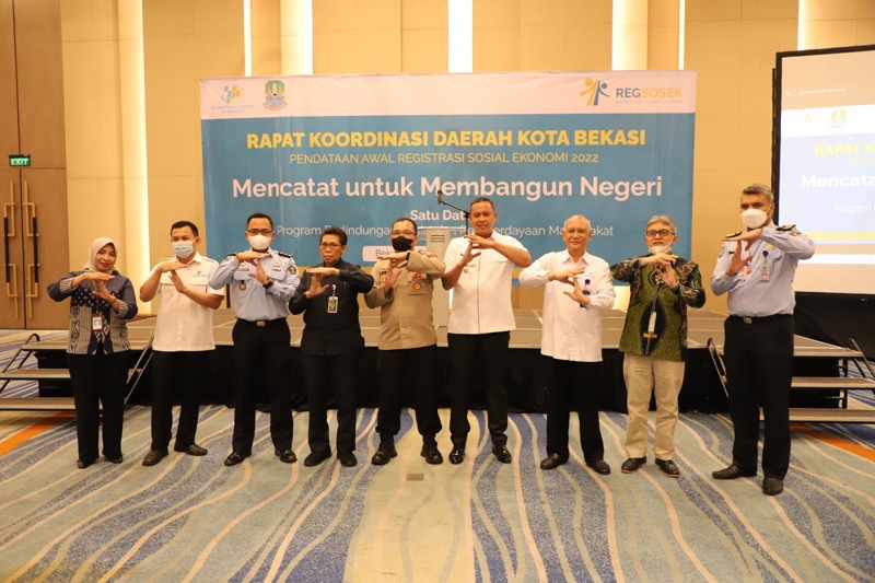 Badan Pusat Statistik (BPS) Kota Bekasi menggelar Rapat Koordinasi Daerah Pendataan Awal Registrasi Sosial Ekonomi (Regsosek) Tahun 2022. Foto: istimewa.