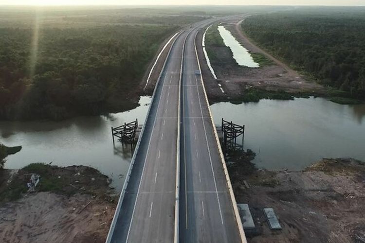 Tol Terbanggi Besar-Pematang Panggang- Kayu Agung, jalan tol terpanjang di Indonesia hingga tahun 2021(Dok. BPJT Kementerian PUPR)