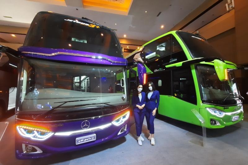 Bus-bus terbaru mejeng di pameran Busworld yang berlangsung di JIExpo, Jakarta pada 5-7 Oktober 2022.