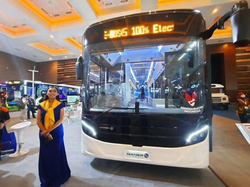Karoseri Tentrem menghadirkan bus listrik di Busworld SEA 2022, yang berlangsung di JIExpo, Kemayoran, Jakarta mulai 5-7 Oktober 2022.