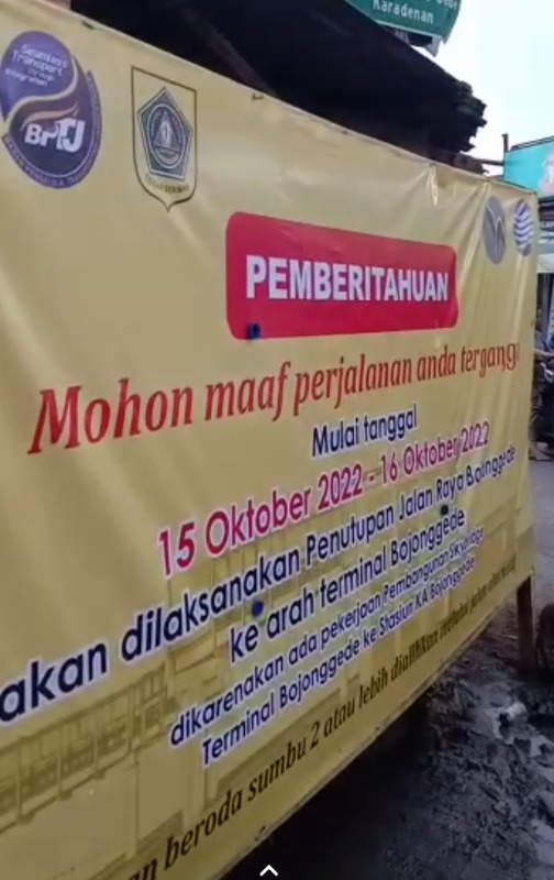 Pengumuman rekayasa lalin sekitar Bojong  Gede