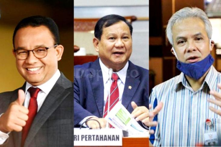 Elektabilitas Prabowo Subianto Tertinggi, lalu Anies Baswedan dan Ganjar Pranowo.