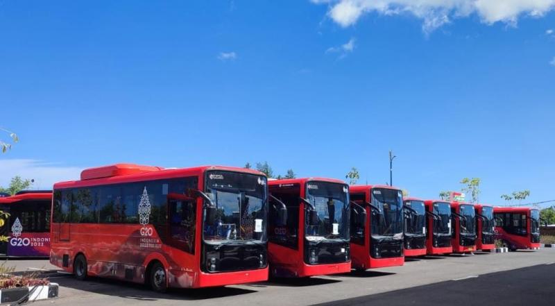Bus listrik yang akan dioperasikan DAMRI untuk KTT G20/foto:istimewa/DAMRI