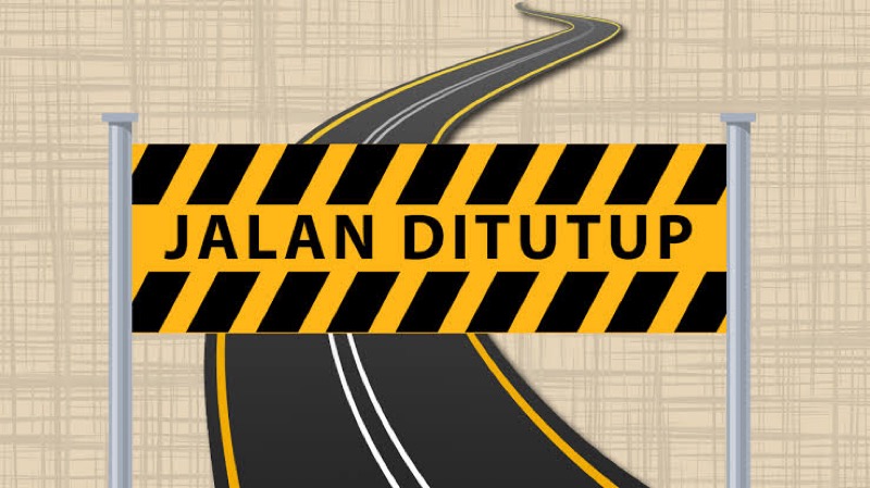 Ilustrasi jalan ditutup. Foto: istimewa.