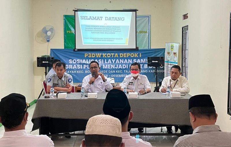 Dalam kegiatan tersebut Indrawan Selaku PJ Jasa Raharja Samsat Depok juga mensosialisasikan Tugas Dan Fungsi Jasa Raharja. Foto: istimewa.