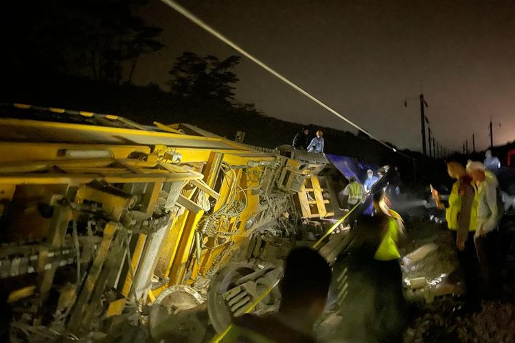Kecelakaan Kereta Cepat di Kabupaten Bandung Barat (KBB) pada Minggu (18/12/2022).(Kontributor Bandung Barat dan Cimahi, Bagus Puji Panuntun)