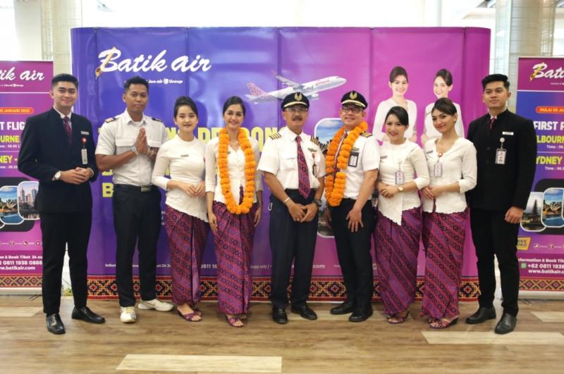 Peresmian terbang perdana Batik Air ke dua bandara di Australia dari Bandara di Bali, Kamis (5/1/2023).