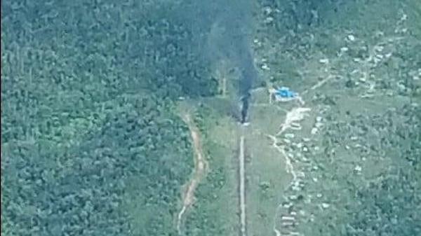 Penampakan pesawat Susi Air yang Dibakar KKB di Nduga, Papua Tengah. Foto: Dokumen Istimewa.