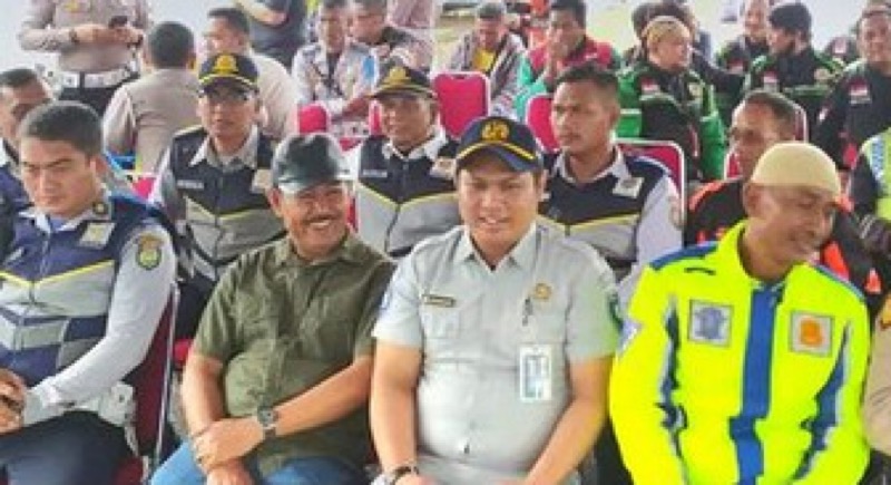 Kepala Jasa Raharja Perwakilan Indramayu melalui Penanggung Jawab Pelayanan Bidang Pelayanan, Irfansyah menghadiri kegiatan 