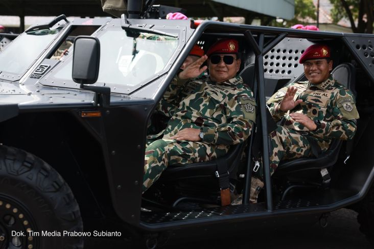 Menhan Prabowo mengisahkan kenangan berkaitan dengan Korps Marinir saat masih menjadi taruna Akabri.