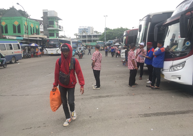 Situasi Terminal Induk Kota Bekasi, Sabtu (25/2/2023) sore.
