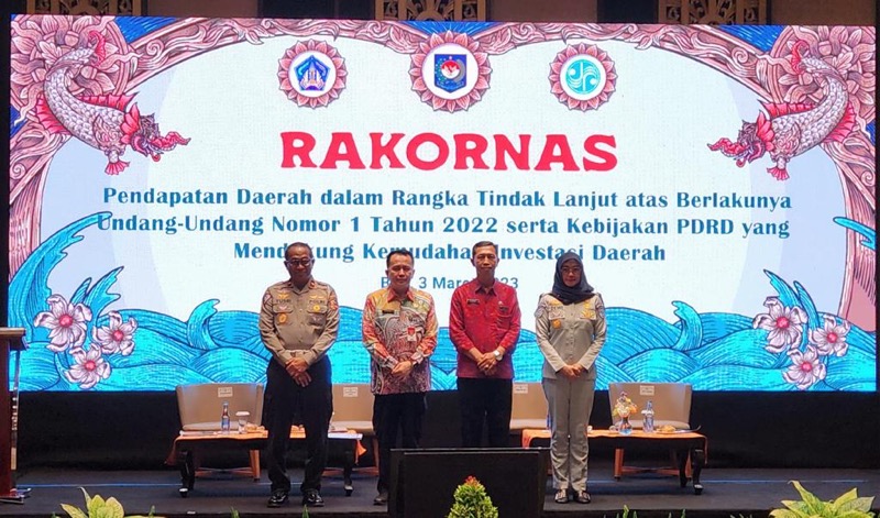 Jasa Raharja menjadi narasumber pada kegiatan Rapat Koordinasi Dalam Rangka Optimalisasi Pajak Daerah dan Retribusi Daerah (PDRD) Serta Kemudahan Berusaha/Berinvestasi di Daerah Sesuai Amanat UU No 1 Tahun 2022. Foto: istimewa.