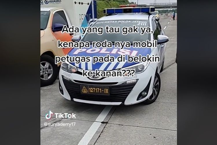 Alasan roda mobil perlu dibelokkan saat parkir di jalan menanjak dan menurun.(Tiktok @suryaderry17 )