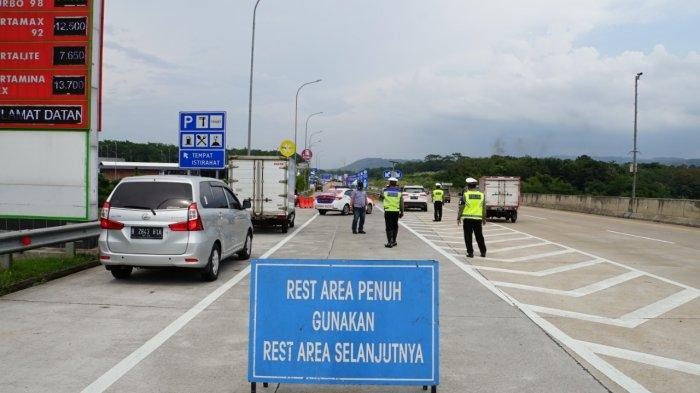 Ilustrasi penerapan sistem Buka/tutup rest area di Jalan Tol Jasa Marga.