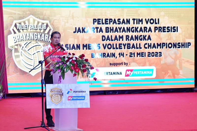 Tim Voli Jakarta Bhayangkara Presisi telah dilepas langsung dalam rangka persiapan Asian Mens Volleyball Championsip yang akan digelar di Bahrain pada 14-21 Mei 2023. Foto: istimewa.