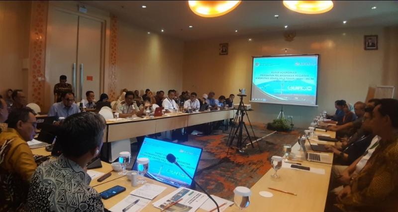 Ditjen Perhubungan Udara Rapat Koordinasi Persiapan Pelaksanaan Kegiatan Angkutan Udara Haji Tahun 1444H/2023M bersama dengan Kementerian/Lembaga dan stakeholder penerbangan, di Sentul, Bogor pada Kamis (11/5/2023).
