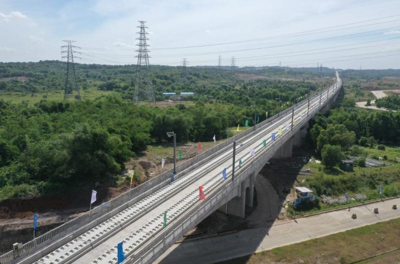 Jalur kereta api cepat Jakarta-Bandung.(Foto/dok.KCIC)