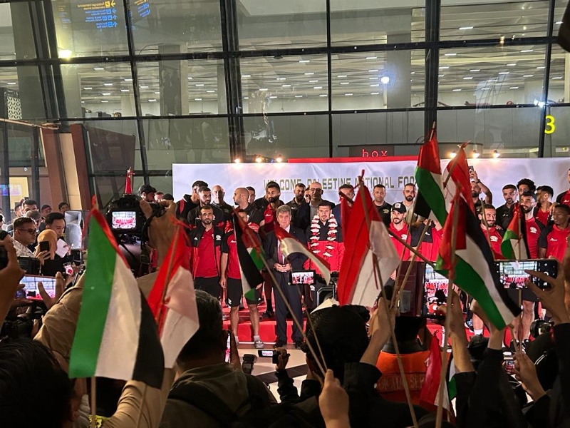 Timnas Palestina di Bandara Soetta