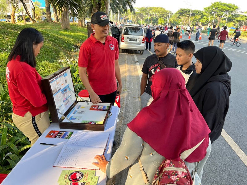 Satresnarkoba Polrestro Bekasi Kota Giat Sosialisasi P4GN di CFD.