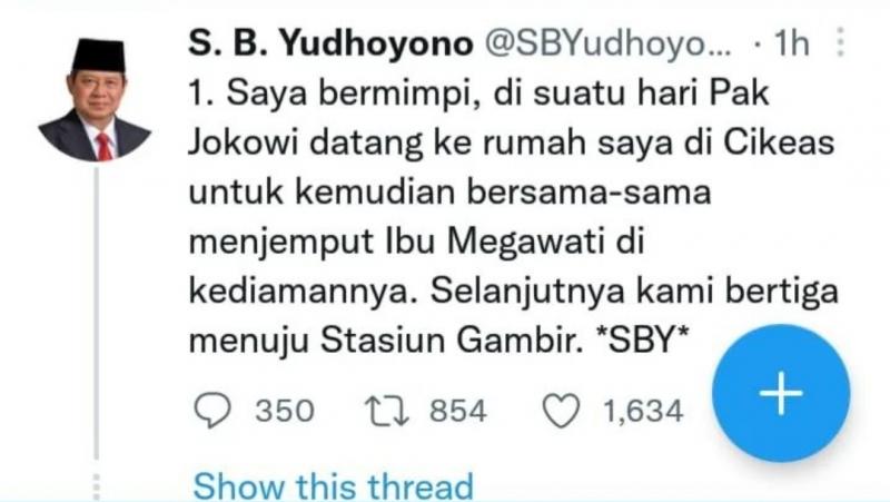 Tulisan dari twitter SBY.